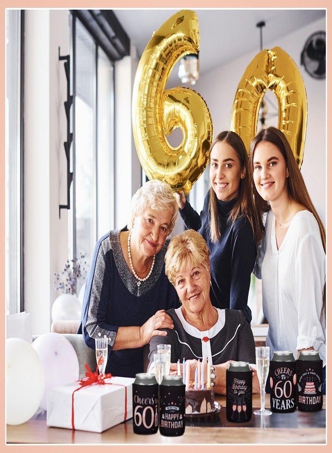Nitial 24 Pcs Rose Gold 60th Birthday Can Sleeves to 60 Years Can Neoprene Cooler 60th Birthday Decorations 60th Birthday Party Favors Supplies Birthday Gift for Women Men - Image 5